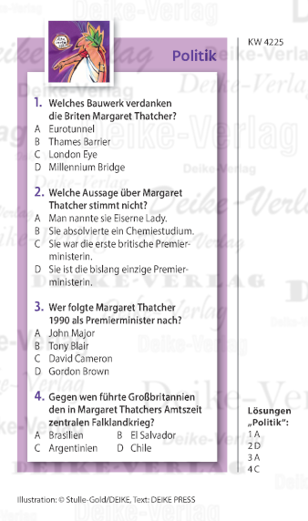 Margaret Thatcher - Quiz KW 4225