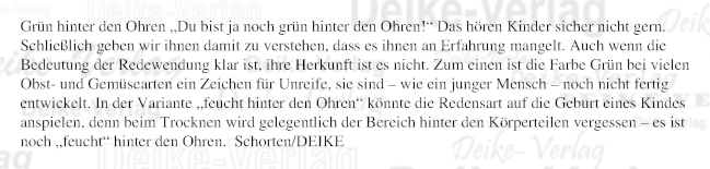 Grün hinter den Ohren