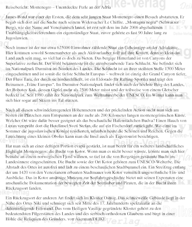 Montenegro - Reisebericht