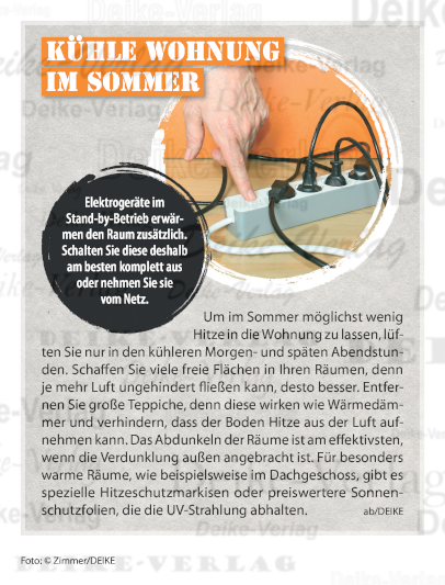 Kühle Wohnung im Sommer