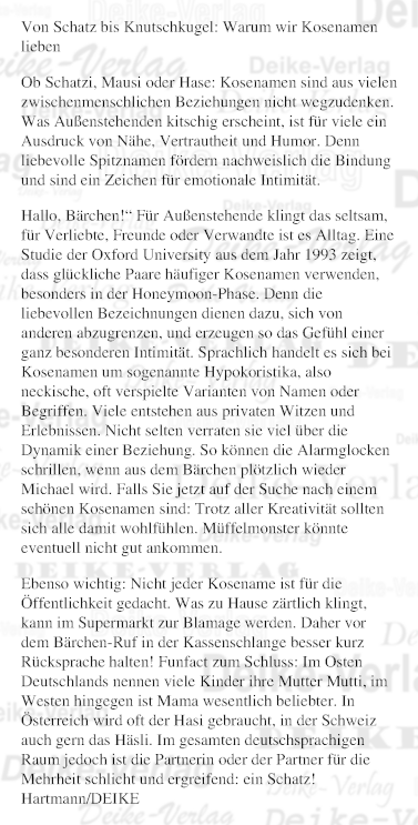 Kosenamen - Von Schatz bis Knutschkugel