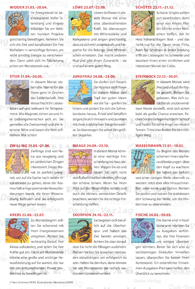 Monatshoroskop August 2025