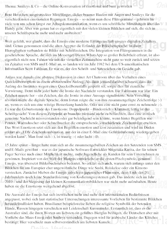 Thema: Emojis (Smileys und Co)