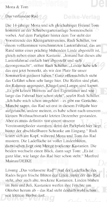 Das verlassene Rad (Mona und Tom) 