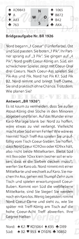 Bridgeaufgabe KW 1926