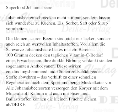 Superfood Johannisbeere