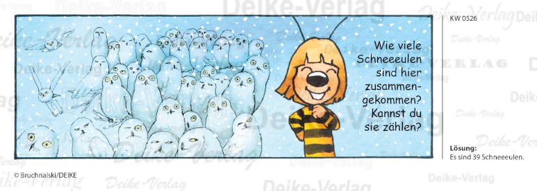 Schneeeulen - Irmi die Rätselbiene KW 0526