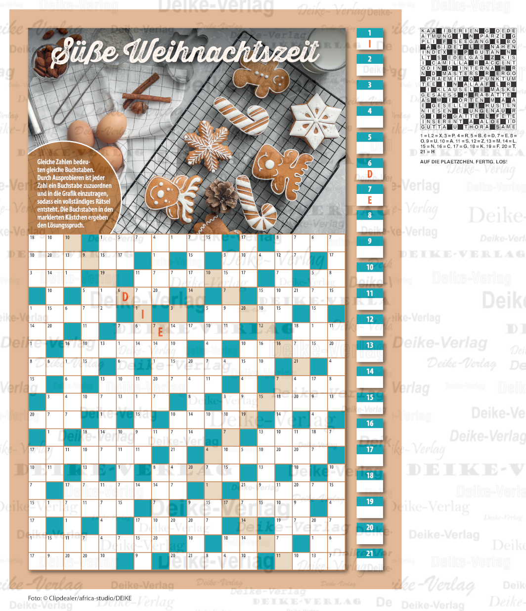 Auf die Plätzchen fertig los - Zahlenkreuzworträtsel