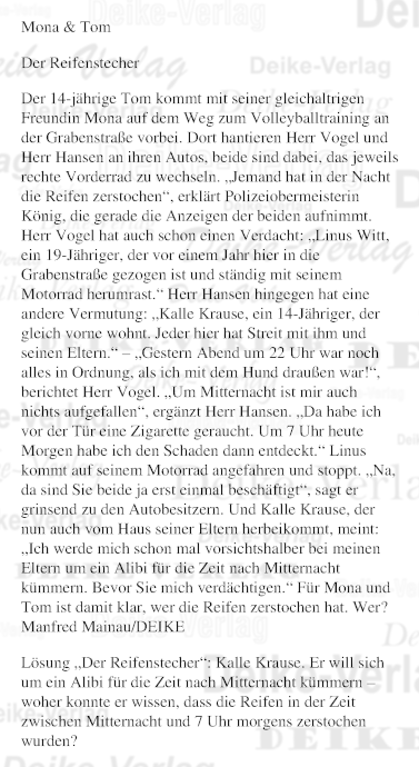 Der Reifenstecher (Mona und Tom)