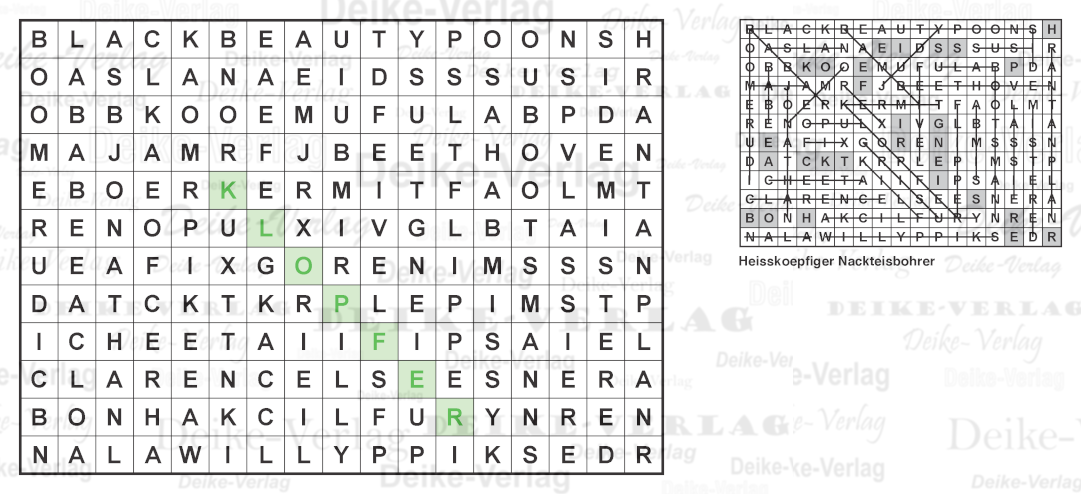 Filmtiere - Buchstabensalate