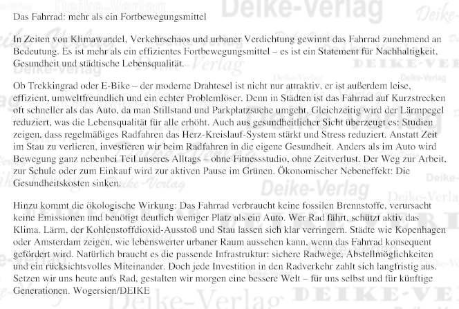 Das Fahrrad: mehr als ein Fortbewegungsmittel
