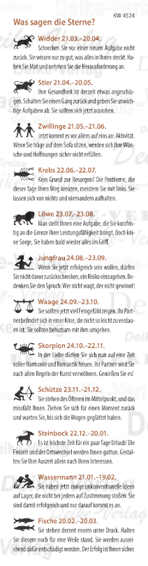 Wochenhoroskop KW 4524