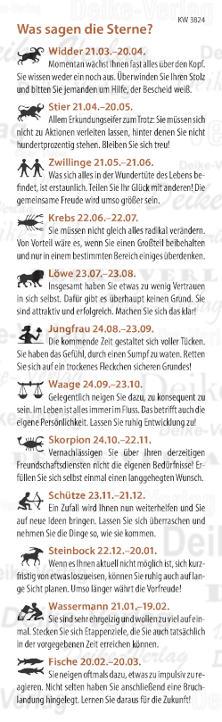 Wochenhoroskop KW 3824