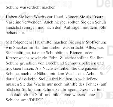 Schuhe wasserdicht machen