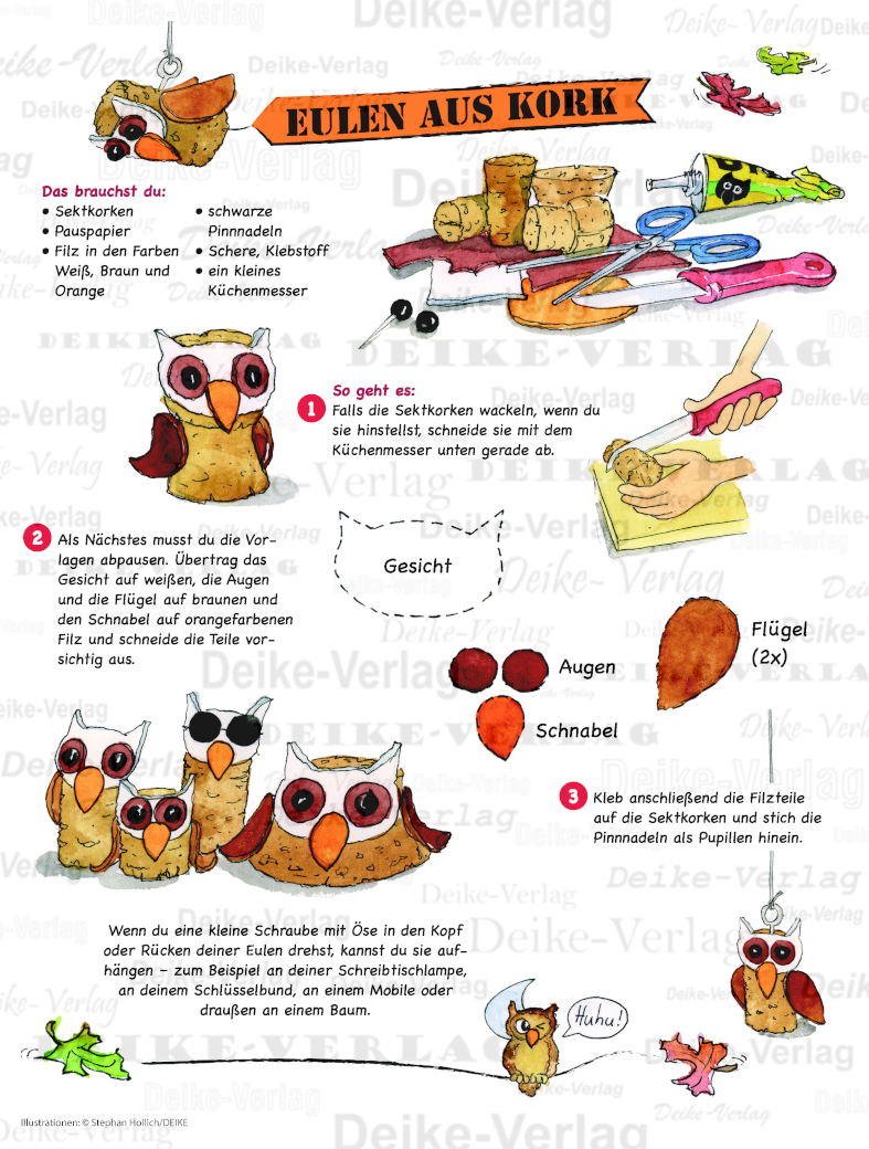 Eulen aus Korken
