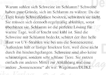 Warum suhlen sich Schweine im Schlamm?