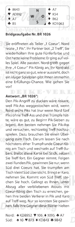 Bridgeaufgabe KW 1026